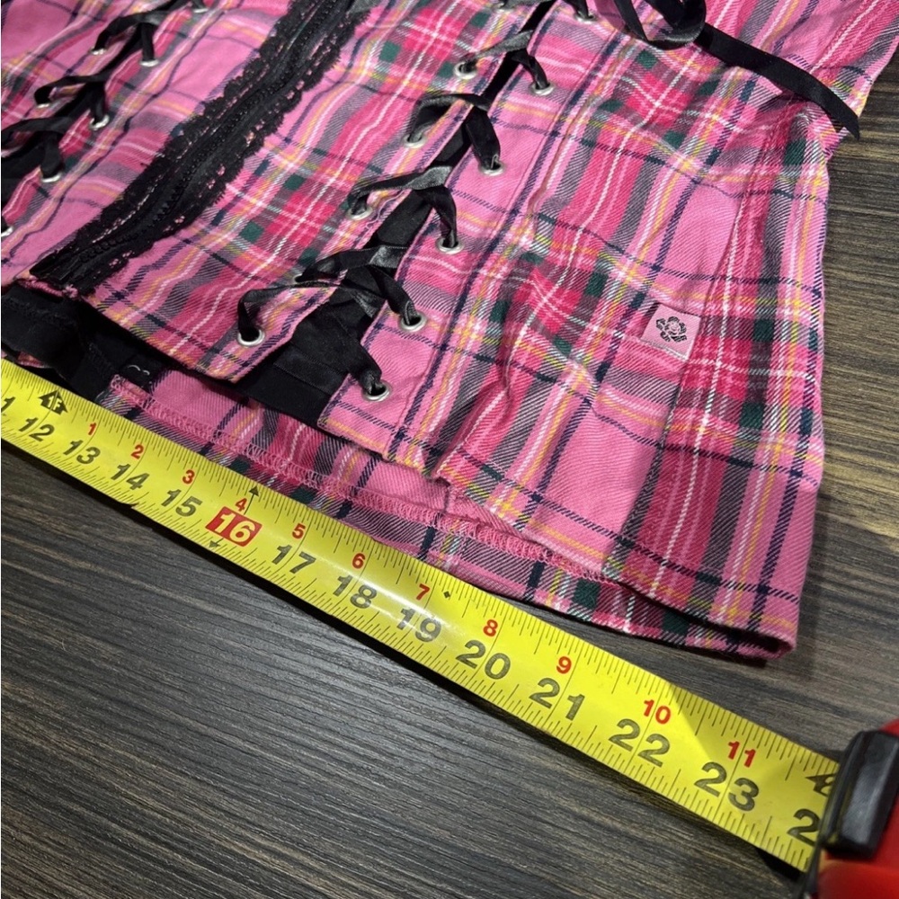 Tripp NYC Vintage Hot Pink And Black  Plaid Corset Size 2 Y2K - Picture 6 of 11
